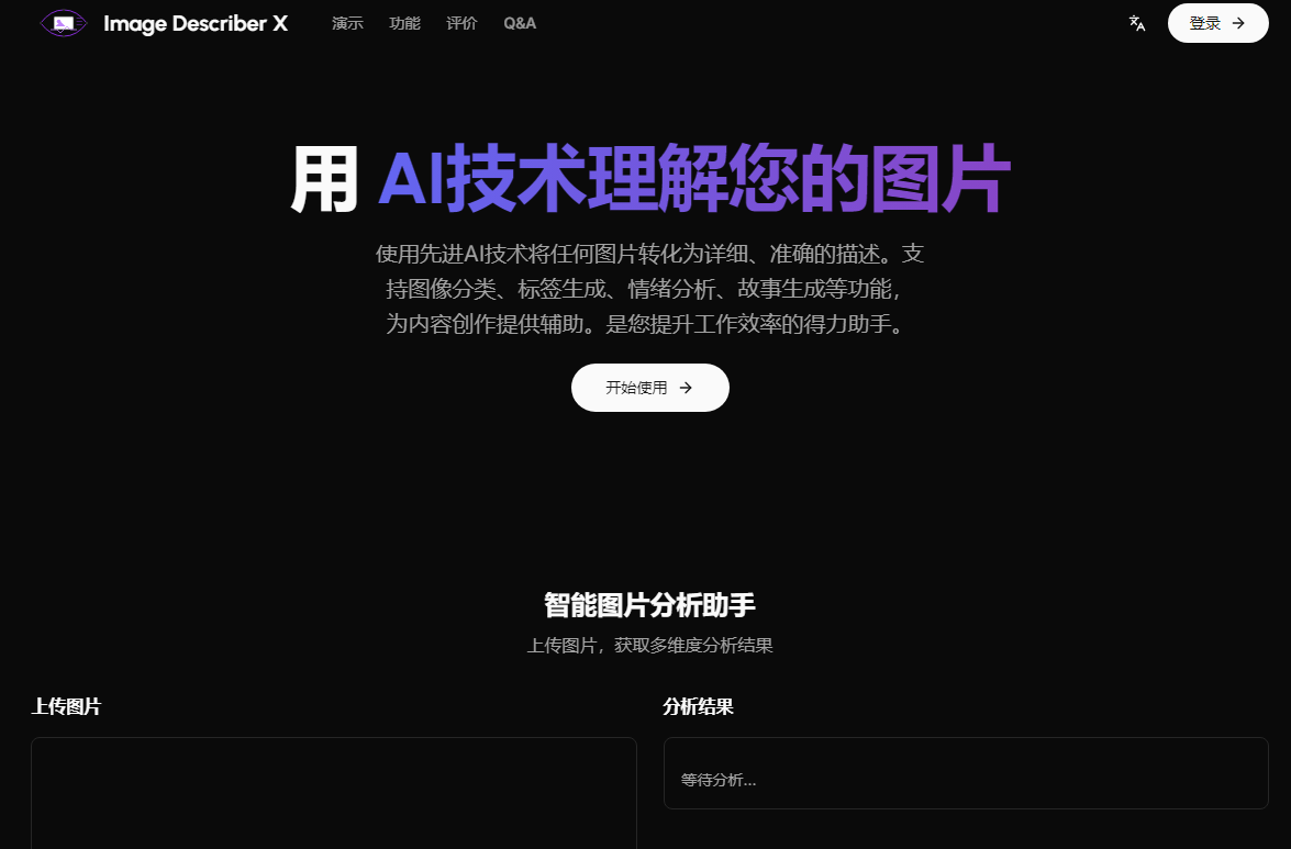 Image Describer X：免费的AI图像分析和描述工具，让每张图片都能说话-站帮手 - 免费资源分享