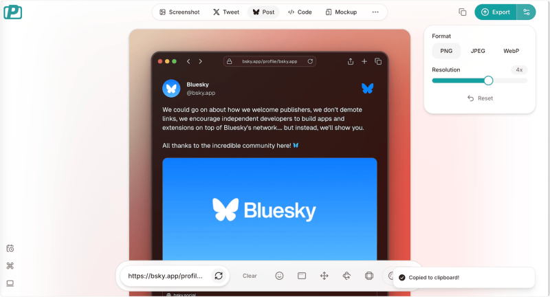 PostSpark：一站式美化截图与社交媒体套壳截图工具-站帮手 - 免费资源分享